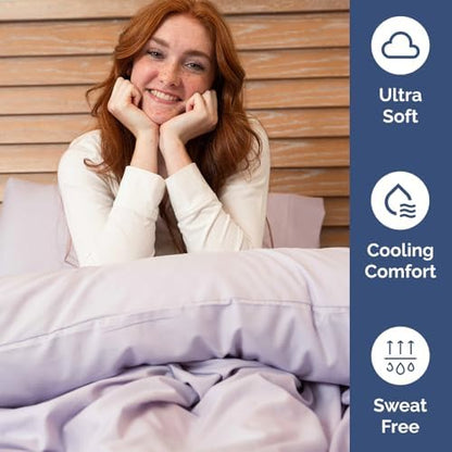 Extra Deep King Sheet Set - 4 Piece Breathable & Cooling - Light Lavender