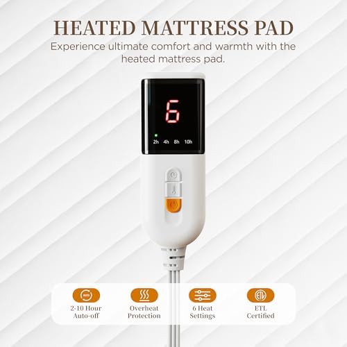 Texciting Heated Mattress Pad Queen Size,Bed Warmer with Dual Controller