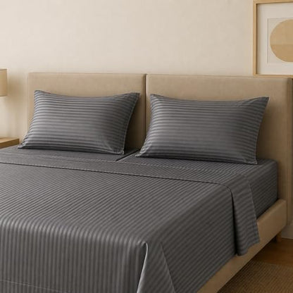 Carressa Linen 600 Series Striped Split King Sheets Sets for Adjustable Bed