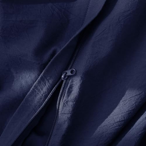 JIYUAN California King Washed Cotton Duvet Cover Set, Relaxed Linen Feel
