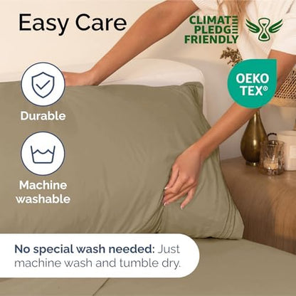 King Size 4 Piece Sheet Set - Ultra Soft & Cooling Sheets - Light Caramel