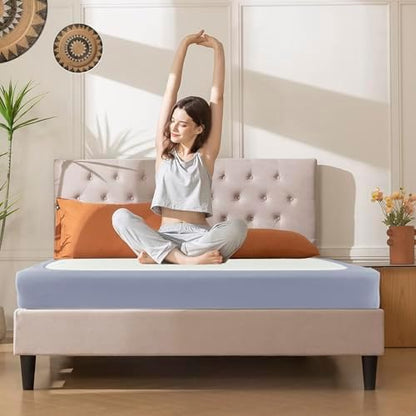 Box Spring Cover Twin Size-Silver Grey Stretch Wrap Around 4 Sided Bedskirt