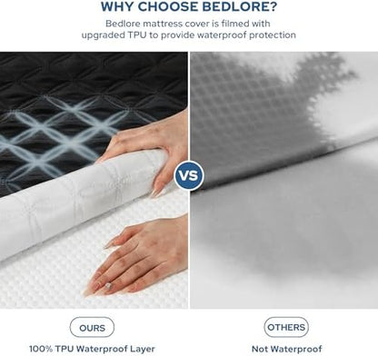 BEDLORE Waterproof Full Size Mattress Protector, Deep Pocket Fit, Washable