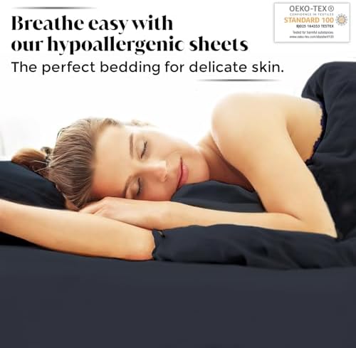 Split King Size Sheet Set | 2 Fitted Sheets for Sleep Number & Adjustable Beds | Organically Grown | Ultra Soft & Cooling |100% Viscose | 17" Deep Pocket [Charcoal Grey]