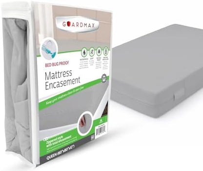 Guardmax Queen Mattress Protector Zippered, Bed Bug Mattress Cover
