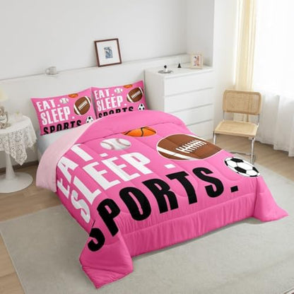 Feelyou Football Comforter Set Twin Size for Kids Boys Girls