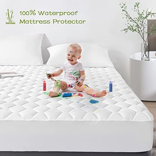 GRT Twin XL Mattress Protector Waterproof, Mattress Pad Rayon from Bamboo