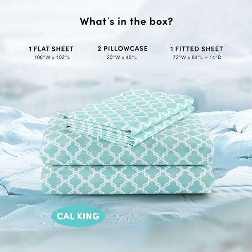 Comfort Spaces Coolmax Moisture Wicking Cooling Sheet Set, Cal King 4 Piece