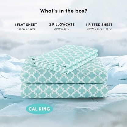 Comfort Spaces Coolmax Moisture Wicking Cooling Sheet Set, Cal King 4 Piece