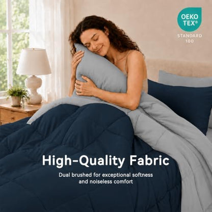 Anluoer Full Size Comforter Sets, 7 Piece Bed in a Bag Full Bedding Sets