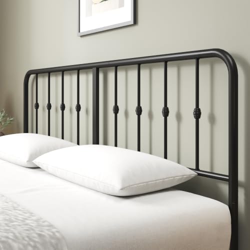Zinus Leonardo Metal Platform Bed Frame, Victorian Spindle Headboard, King