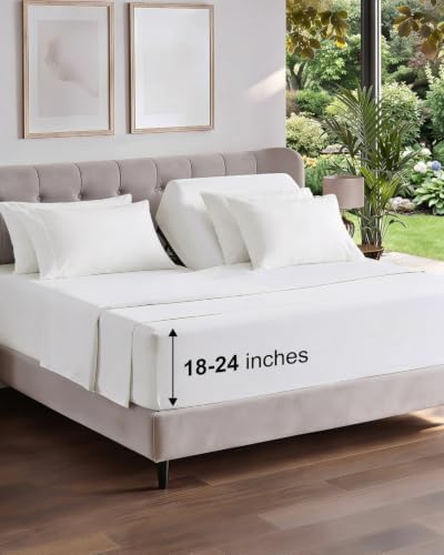 Extra Deep Flex Top Split Head King Sheet Set - 6pc Sheets - Antique White