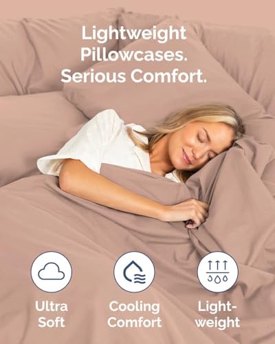 King Standard Pillow Cases Set of 10 - Ultra Soft Pillowcase Covers - Mauve