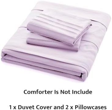 Oli Anderson 3PCS Pleated Duvet Cover Set, Light Purple, King