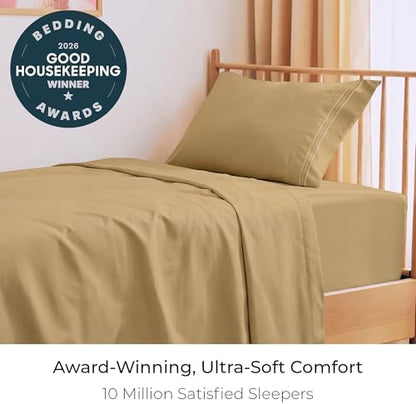 Mellanni Iconic 3-Piece, Ultra Soft Sheet Set (Twin, Gold)