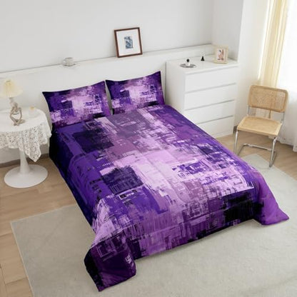 Feelyou Buffalo Check Ombre Comforter Set King Size Kids Duvet