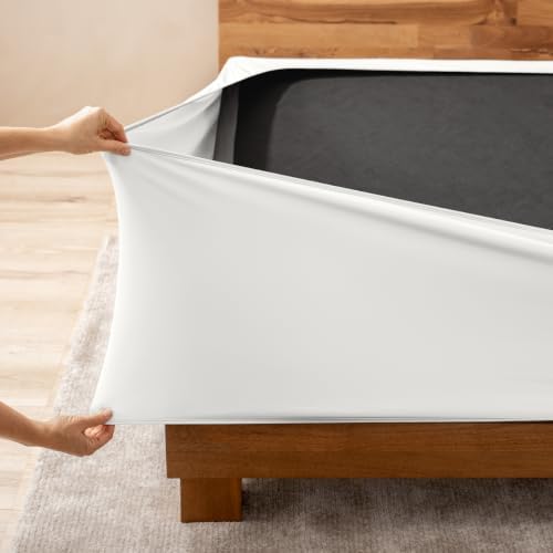 Bare Home Twin Size Box Spring Cover Wrap Around (Twin, Antique White)