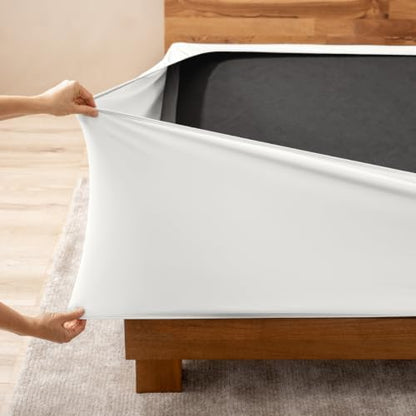Bare Home Twin Size Box Spring Cover Wrap Around (Twin, Antique White)