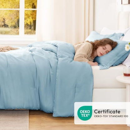 Love's cabin Light Blue Twin/Twin XL Comforter Set, 2-Piece Bed Set