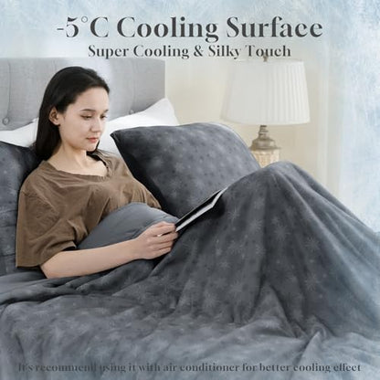 CHOSHOME Cooling Comforter Cooling Blanket, Q-Max 0.45 Cool Sleeping Summer Blanket for Hot Sleeper Night Sweats, Super King 96" x 120", Dark Grey