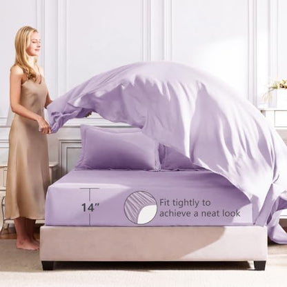 CozyLux Full Comforter Set 82"x86" Light Purple - 7 Piece Bed in a Bag