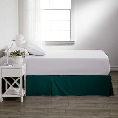 Twin Size Bed Skirt 1pc - Bed Frame and Box Spring Cover - 18-Inch Tailored Drop Pleated 800-TC Luxury Classic Look Egyptian Cotton- Easy Fit, Wrinkle, Fade, Stain Resistant