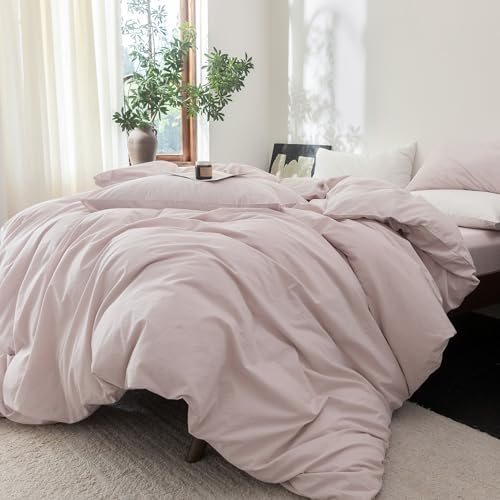 FOSSA Duvet Cover Set 100% Washed Cotton Linen Feel Super King Plus