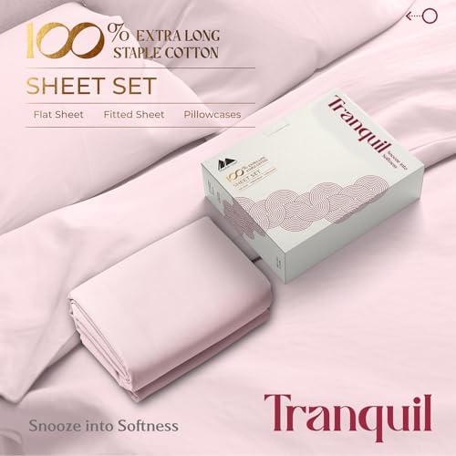 Mayfair Linen Egyptian Cotton Sheets King Size - Luxury 800 Series High Thread Count King Sheets (4 PC, Blush), Soft Cooling 16" Deep Pocket Hotel Quality Bed Sheet Set - Tranquil Collection