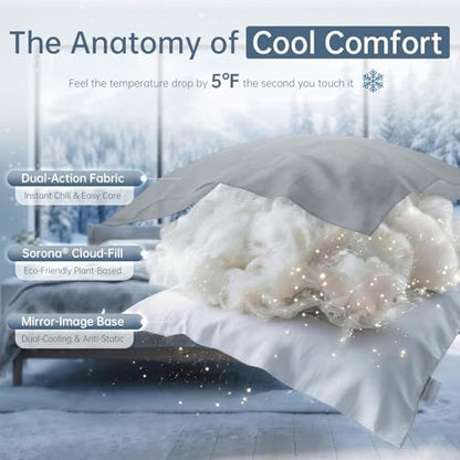 Dual-Sided Cooling Comforter, Blue/White (Gray, Twin)