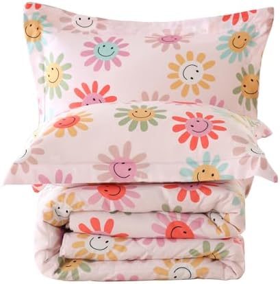 Yibeizi Floral Comforter Set Girls Full Size Cute Patterned Bedding