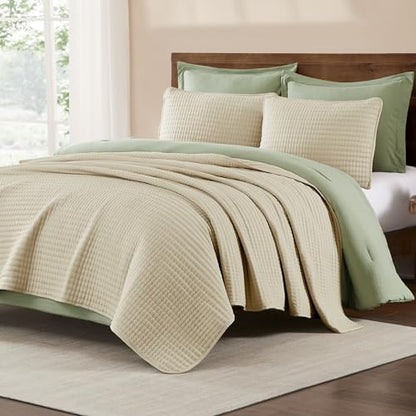 King Size Quilt-Lightweight Bedspreads Beige King Quilt Bedding Set