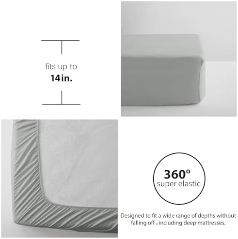 Queen Comforter Set 7 Piece, Grey Bed in a Bag Queen Size Bedding Sets