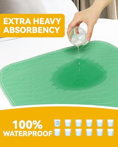 Washable Incontinence Bed Pads Waterproof for Adults, 36"x54"-2 Pack