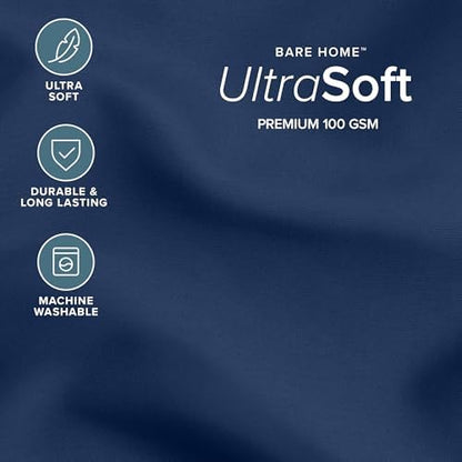 Bare Home Comforter Set - 1800 Ultra Soft (Oversized King, Dark Blue)