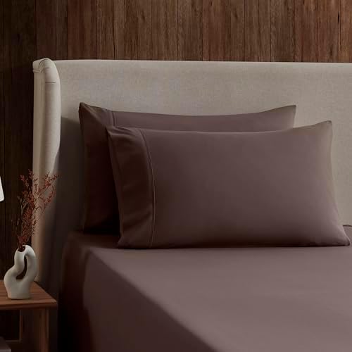 Nestl Twin Sheet Set - Bed Sheets - Chocolate Brown - 3-Piece Deep Pocket