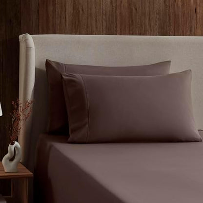 Nestl Twin Sheet Set - Bed Sheets - Chocolate Brown - 3-Piece Deep Pocket