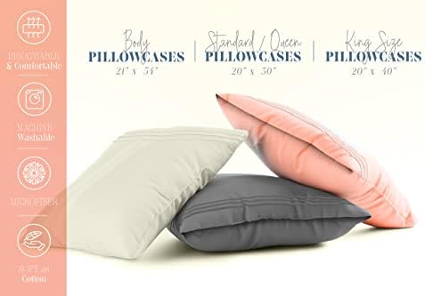 Elegant Comfort 4-PACK Solid Pillowcases 1500 Premium Hotel Quality Microfiber - Smooth Weave, Wrinkle and Stain Resistant, Easy Slip-On, 4-Piece Set, Standard/Queen Pillowcase, Aqua