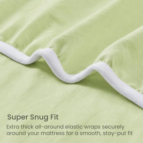 GOKOTTA 4 Piece King Size Sheet Set - Soft, Breathable & Cozy - Light Green