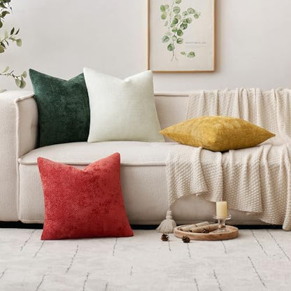 MIULEE Decorative Couch Throw Pillow Covers 20x20 Inch Christmas Red 2 Pack