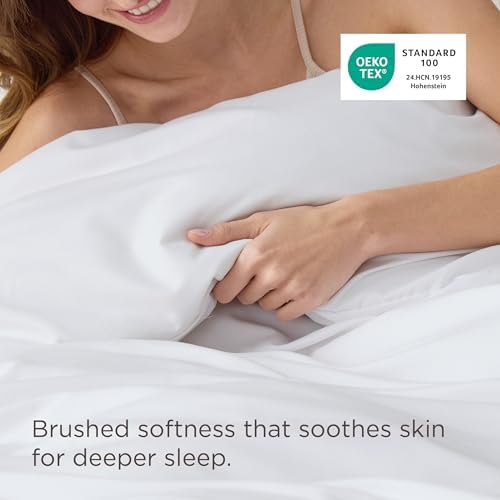 Bedsure Duvet Cover Full Size - Only Includes 1 Duvet Cover (80"x90"), Hotel Luxury Soft Double Brushed All Season Bedding for Kids & Adults, Zipper Closure, White (No Comforter, No Pillow Shams)