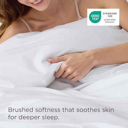 Bedsure Duvet Cover Full Size - Only Includes 1 Duvet Cover (80"x90"), Hotel Luxury Soft Double Brushed All Season Bedding for Kids & Adults, Zipper Closure, White (No Comforter, No Pillow Shams)
