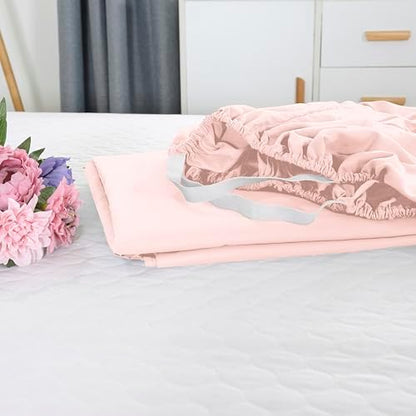 Elegant Comfort 1500 Premium Hotel Quality 18-21 Inches Deep - Extra Deep Pocket Single Fitted Sheet for High Mattress, Luxury and Softest, Smart Pocket - Wrinkle Free, Twin/Twin XL, Blush Pink