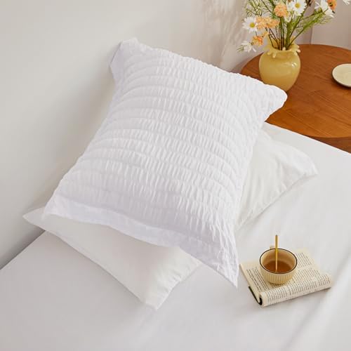 Love's cabin Seersucker White California King Comforter Set