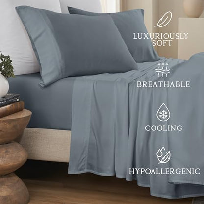 KARISSA MAE Luxury Bamboo Viscose Cal King Size Sheet Set
