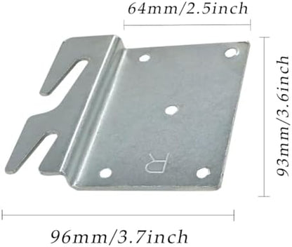 FoyaHome 2 Pcs Universal Wood Bed Headboard Brackets, Silvery Adjustable Bed Rail Hook Plates