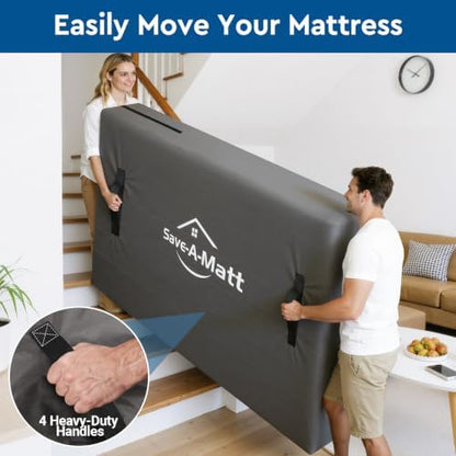 Mattress Moving Bags, Mattress Protector, Moving Supplies, King Size, Gray