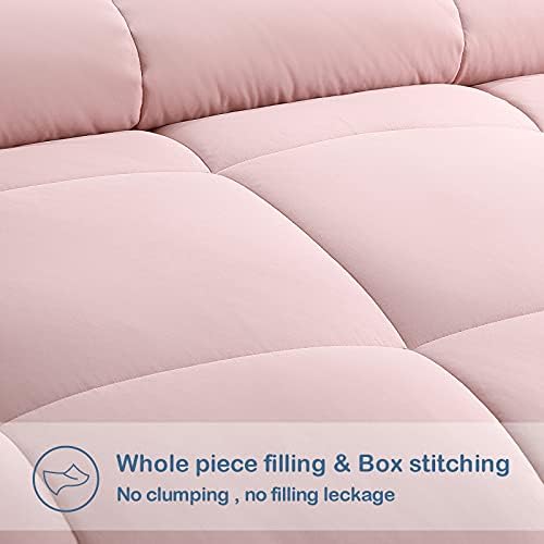 EASELAND Queen Size Down Alternative Comforter, Pink, 88x88 Inches