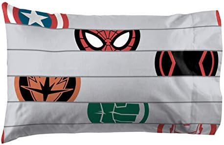 Jay Franco Kids Sheet Set with Fitted, Flat Sheets & Pillow Cover - Ultra-Soft Bedding with Pillowcase for Room Decor, Gray - Avengers, 3 Piece Twin