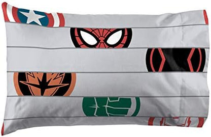 Jay Franco Kids Sheet Set with Fitted, Flat Sheets & Pillow Cover - Ultra-Soft Bedding with Pillowcase for Room Decor, Gray - Avengers, 3 Piece Twin