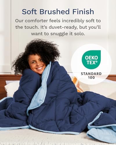 ViscoSoft Full Reversible Comforter - Duvet Insert - Light/Dark Blue